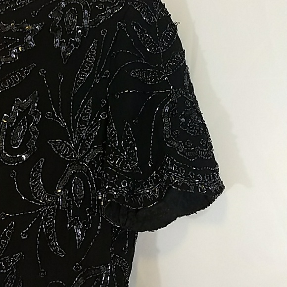 Brilliante by JA shiny vintage  beaded top blouse - Picture 4 of 6